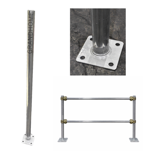 Steel Barricade Post with Base Plate (Welded)